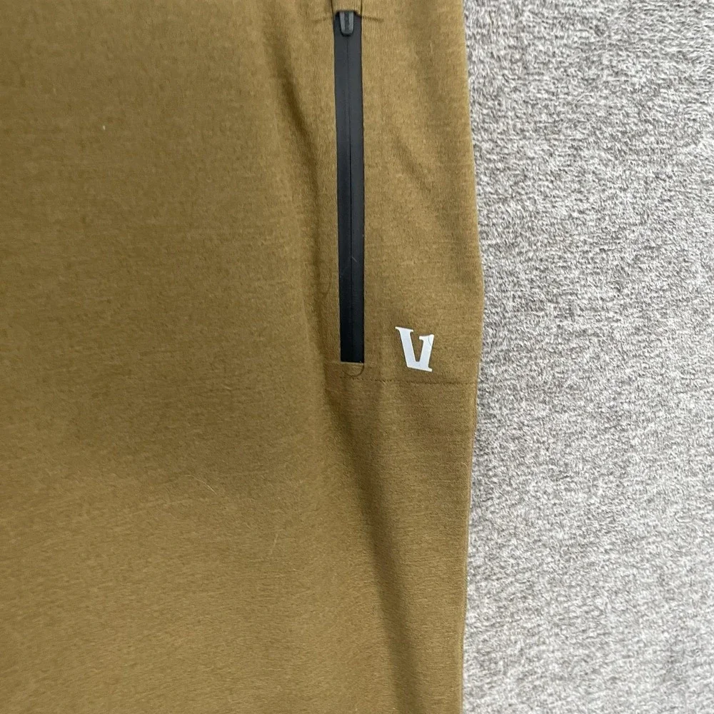 Vuori Sunday Performance Jogger Pants Mens XL Brown Knit Zip Pockets V416